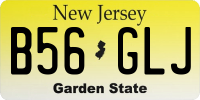 NJ license plate B56GLJ
