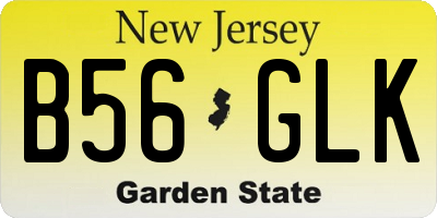 NJ license plate B56GLK