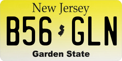 NJ license plate B56GLN