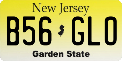 NJ license plate B56GLO