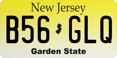 NJ license plate B56GLQ
