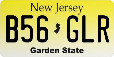 NJ license plate B56GLR