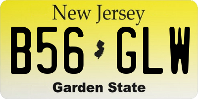 NJ license plate B56GLW