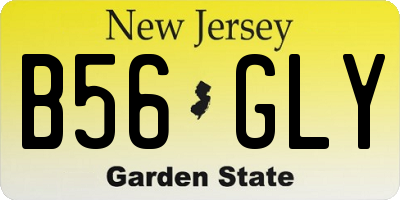 NJ license plate B56GLY