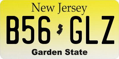 NJ license plate B56GLZ