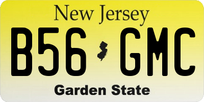NJ license plate B56GMC