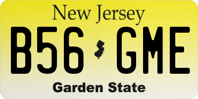 NJ license plate B56GME