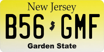 NJ license plate B56GMF
