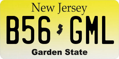 NJ license plate B56GML