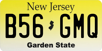NJ license plate B56GMQ