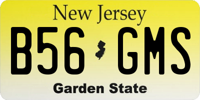 NJ license plate B56GMS