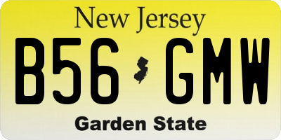 NJ license plate B56GMW
