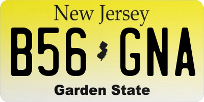 NJ license plate B56GNA