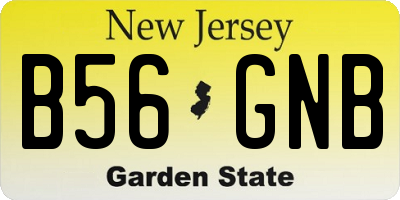 NJ license plate B56GNB