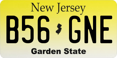 NJ license plate B56GNE