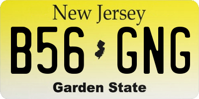 NJ license plate B56GNG