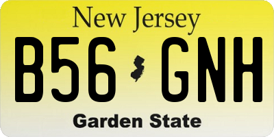 NJ license plate B56GNH
