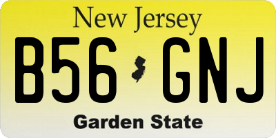 NJ license plate B56GNJ