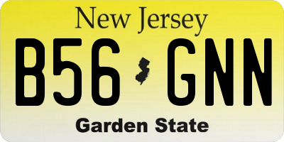 NJ license plate B56GNN