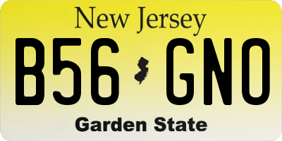 NJ license plate B56GNO