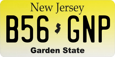 NJ license plate B56GNP