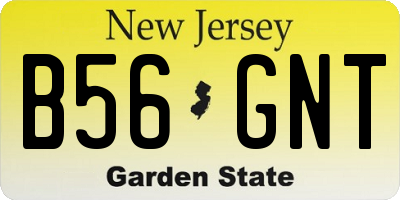 NJ license plate B56GNT