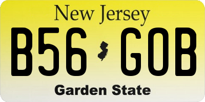 NJ license plate B56GOB