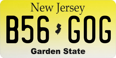 NJ license plate B56GOG