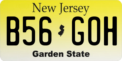 NJ license plate B56GOH