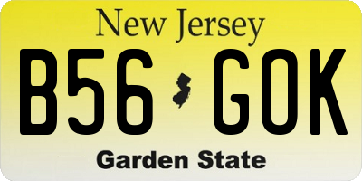 NJ license plate B56GOK