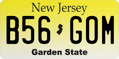 NJ license plate B56GOM