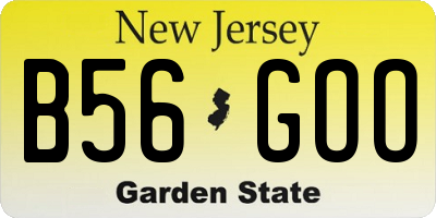NJ license plate B56GOO