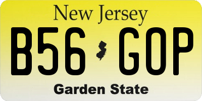NJ license plate B56GOP