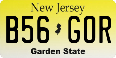 NJ license plate B56GOR