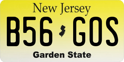 NJ license plate B56GOS