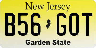 NJ license plate B56GOT