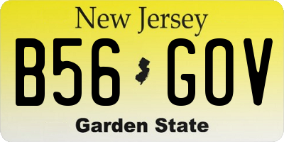 NJ license plate B56GOV