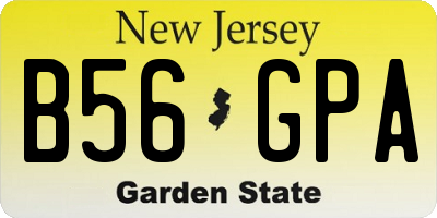 NJ license plate B56GPA