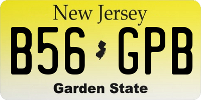 NJ license plate B56GPB