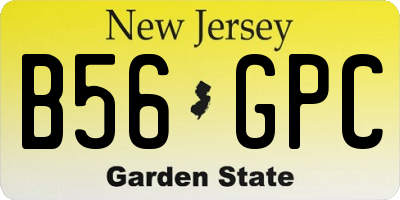 NJ license plate B56GPC
