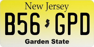 NJ license plate B56GPD