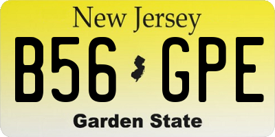 NJ license plate B56GPE