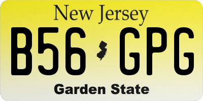 NJ license plate B56GPG