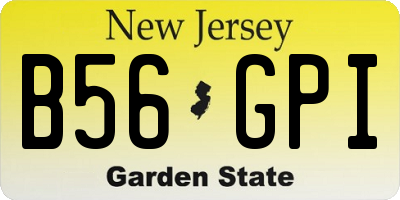 NJ license plate B56GPI