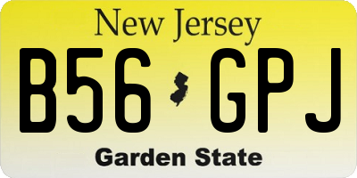 NJ license plate B56GPJ