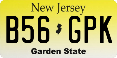 NJ license plate B56GPK