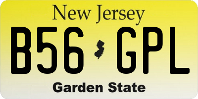 NJ license plate B56GPL
