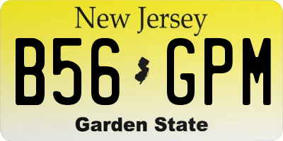 NJ license plate B56GPM