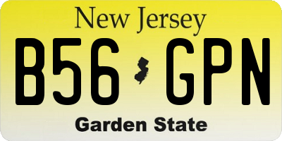 NJ license plate B56GPN