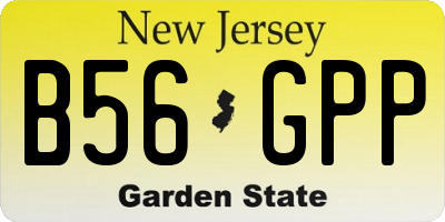 NJ license plate B56GPP